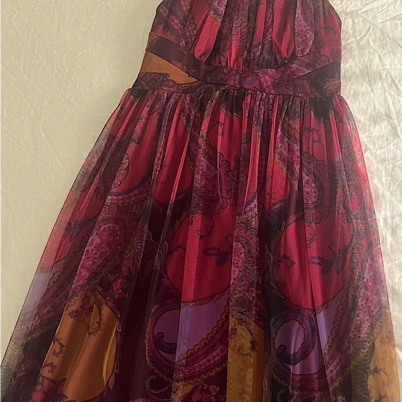 Candalite halter paisley midi or maxi dress PM PETITE Medium - Picture 2 of 11